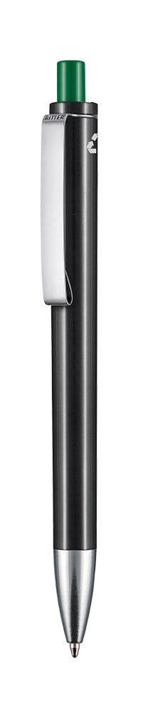 Kugelschreiber EXOS RECYCLED - schwarz recycled/minze-grün