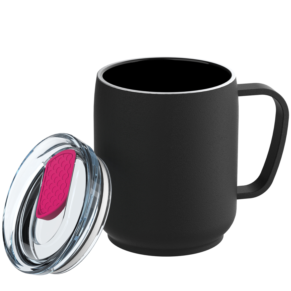 Thermobecher RETUMBLER-myNIZZA CERAMIC - schwarz, magenta, transparent