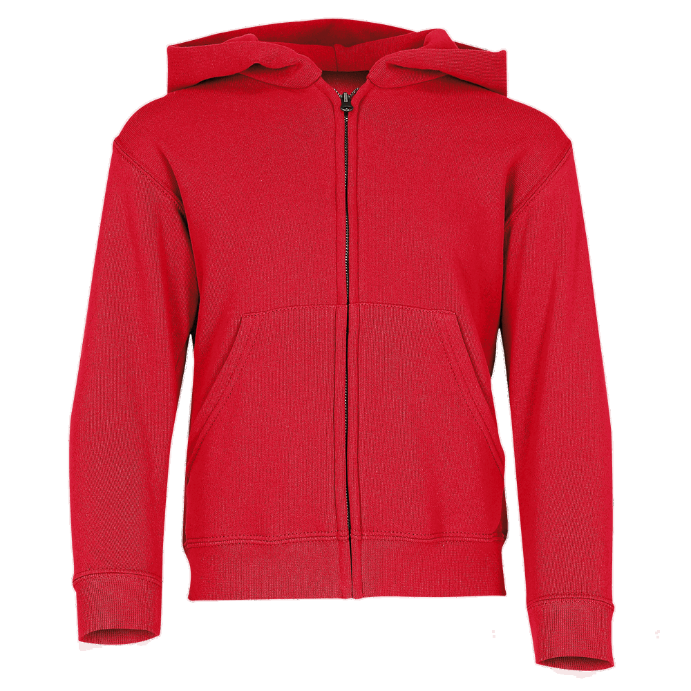 620450 - Kids Classic Hooded Sweat Jacket, rot, 128