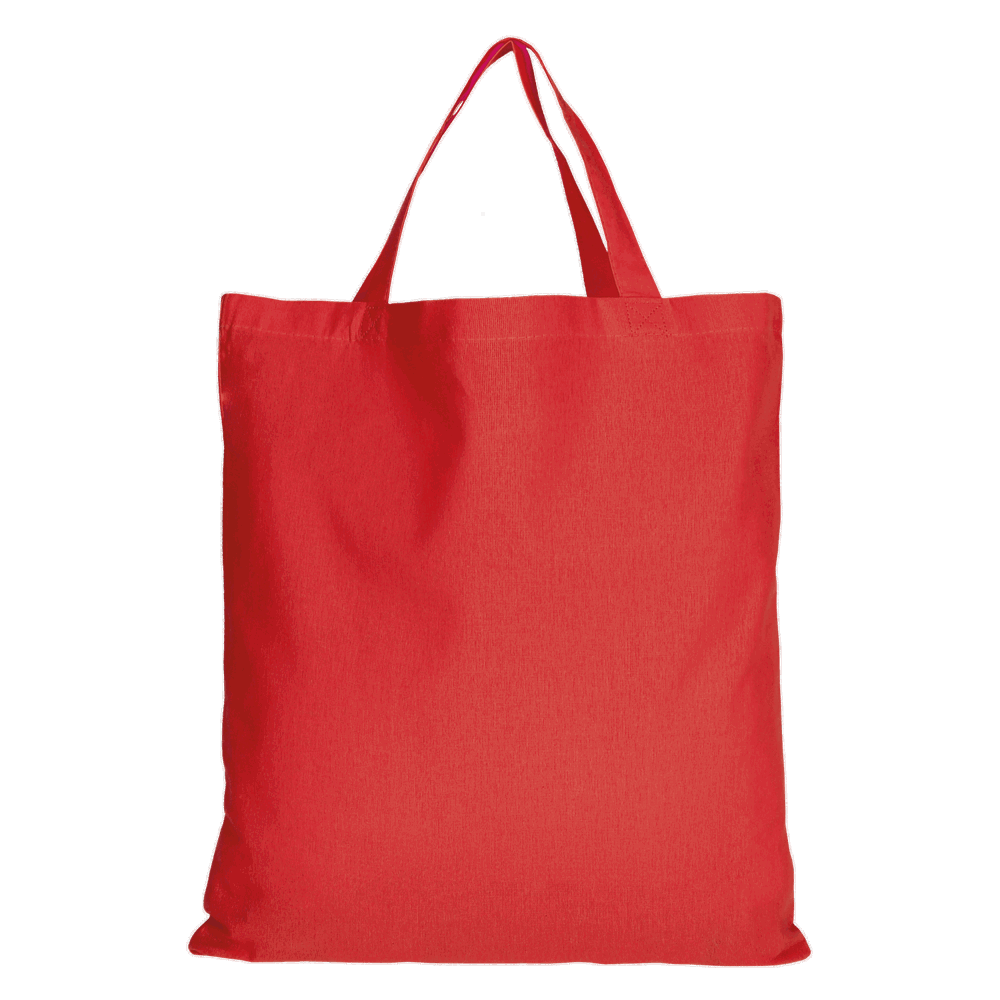 Baumwolltasche - OEKO-TEX®, ca. 140 g/m², mit zwei kurzen Henkeln - rot