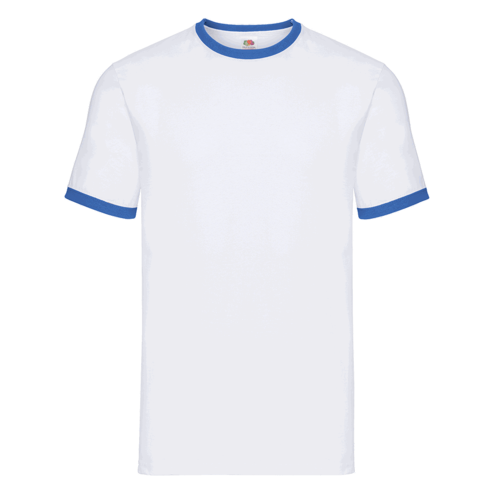 611680 - Valueweight Ringer T-Shirt - weiß/royal