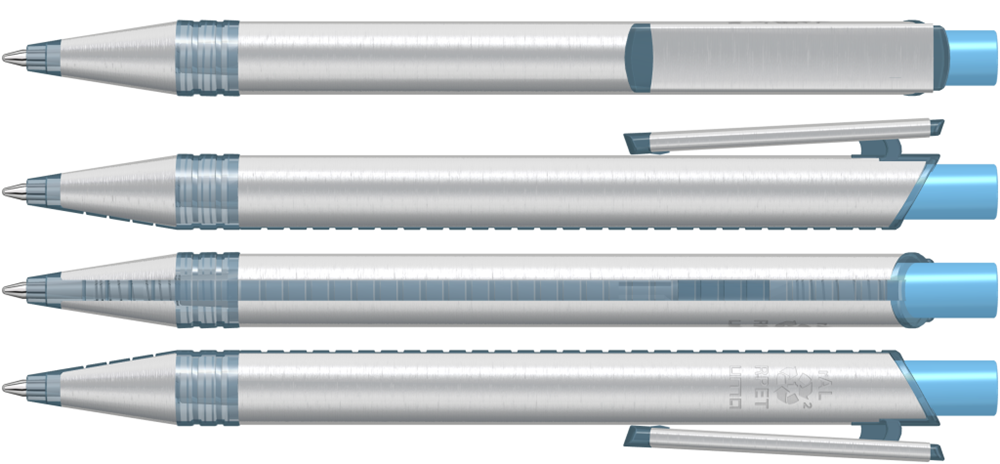 RECYCLED PET PEN ALUMA transparent, hellblau