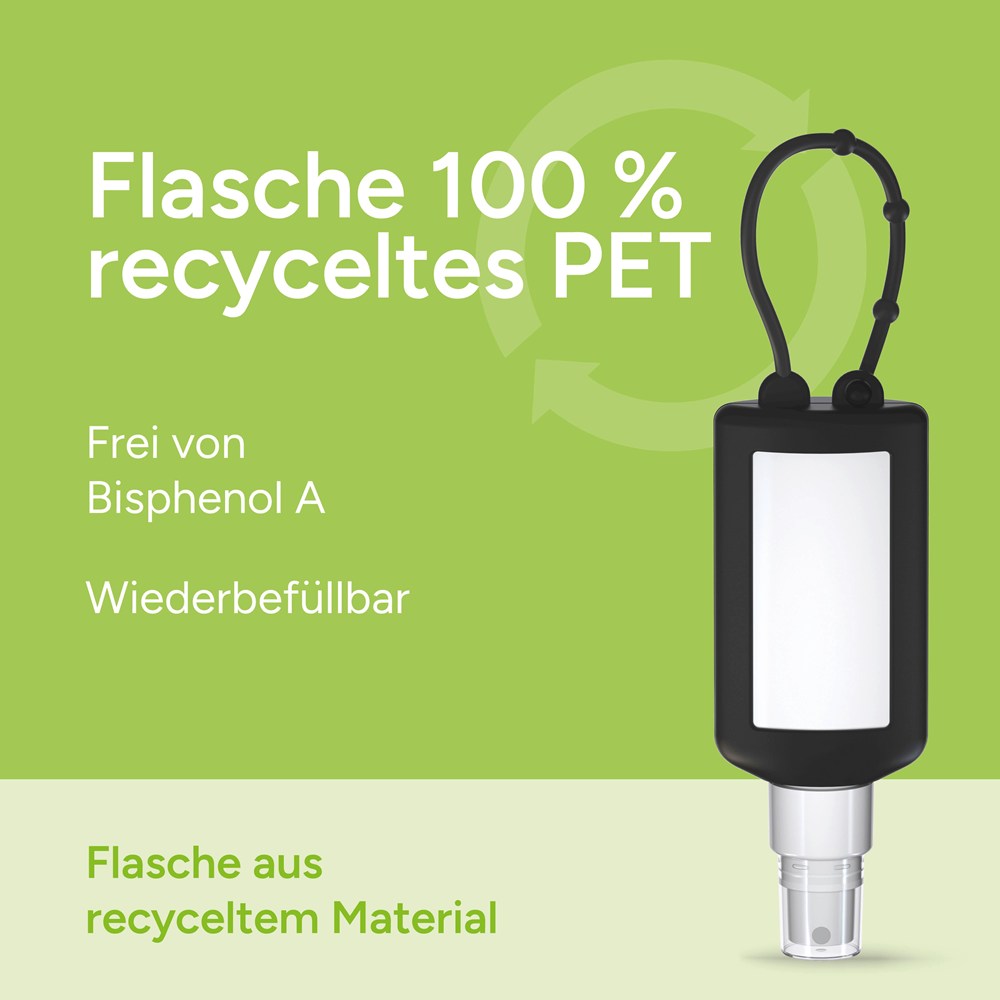 Smartphone & Arbeitsplatz-Reiniger, 50 ml Bumper schwarz, Body Label (R-PET)