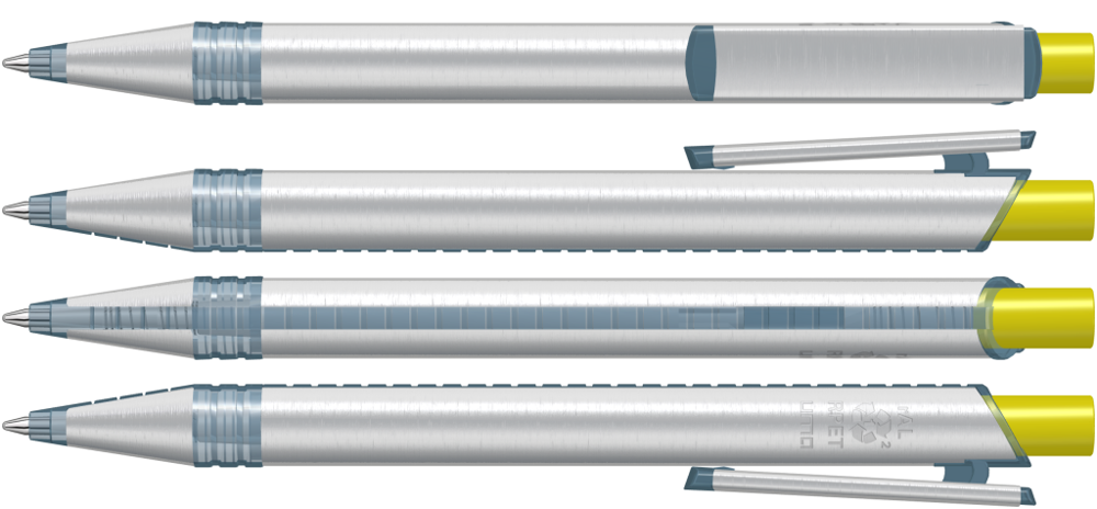 RECYCLED PET PEN ALUMA transparent, gelb