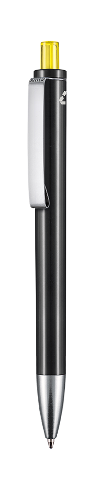Kugelschreiber EXOS RECYCLED - schwarz recycled/ananas-gelb TR/FR