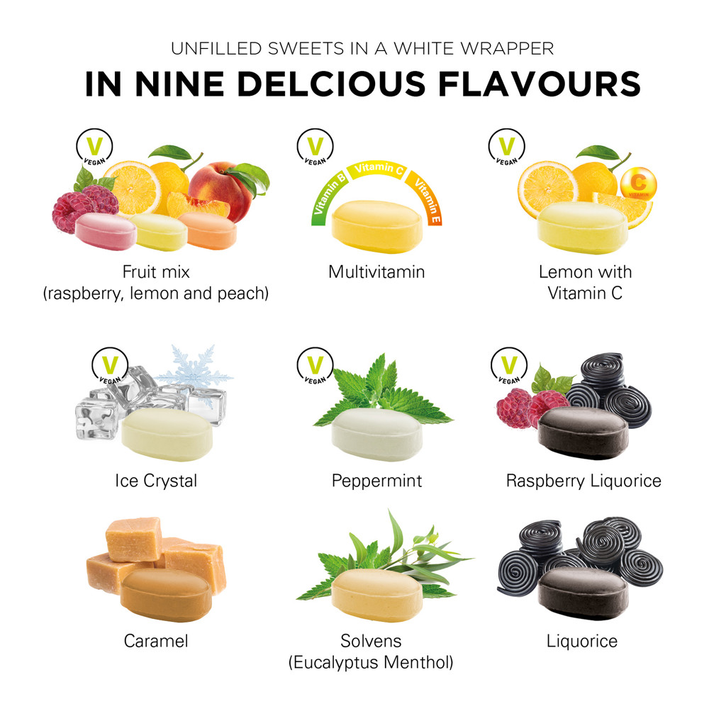 Pfefferminz Bonbon im weißen, kompostierbaren Wickler