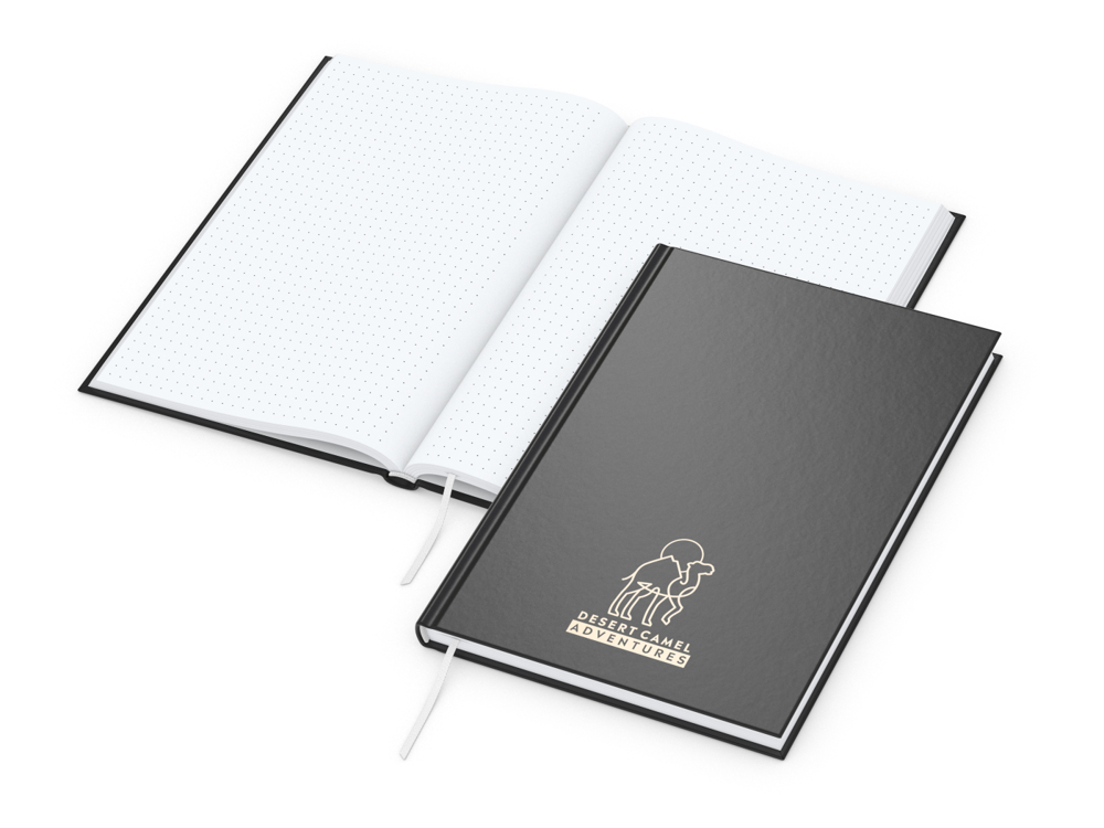 Notizbuch Note-Book Ecken spitz Hardcover matt-farbig - schwarz
