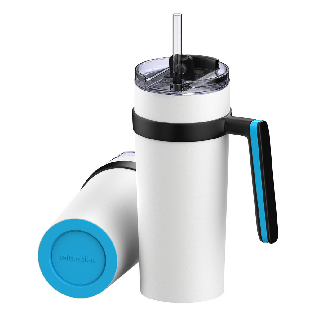 Thermobecher RETUMBLER-myORINOCO CERAMIC - cyan, weiß