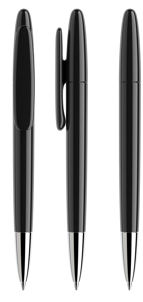 Prodir DS5 TPC Polished with Chrome Metal Nose-Cone - Schwarz poliert