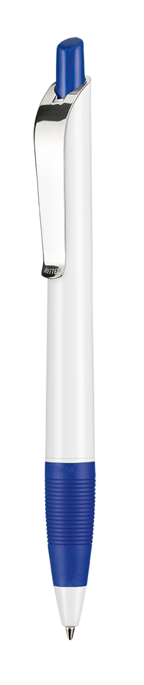 Kugelschreiber BOND SHINY - weiss/azur-blau