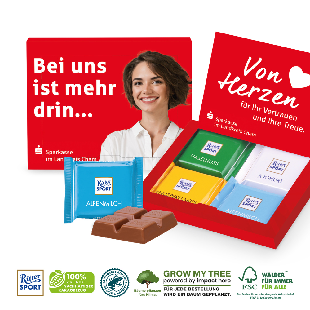 GRUßKARTE MIT RITTER SPORT SCHOKOLADE