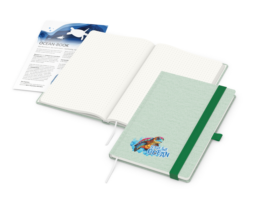 Notizbuch Ocean-Book RECYCLING rPET-Hardcover farbig A5 - grün