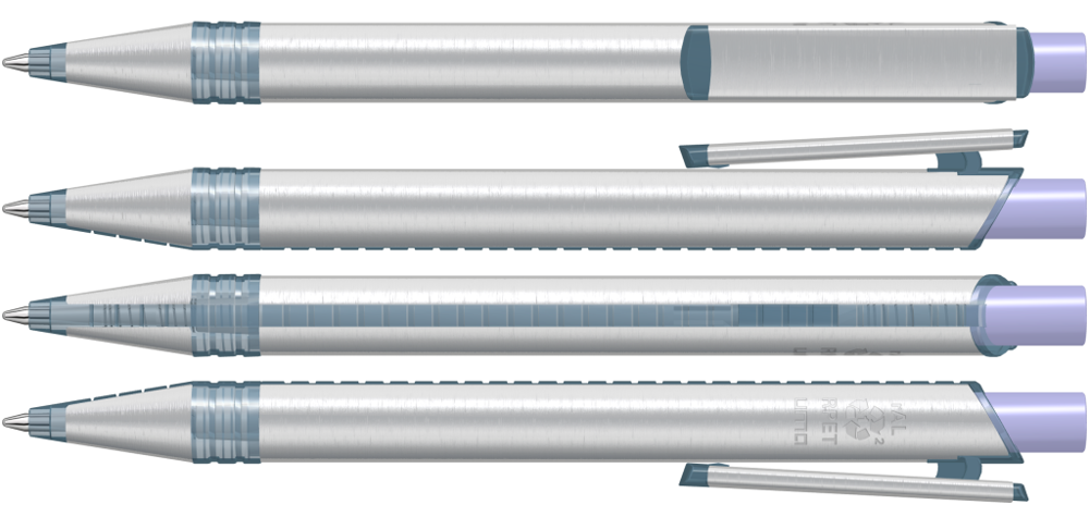 RECYCLED PET PEN ALUMA transparent, hellviolett