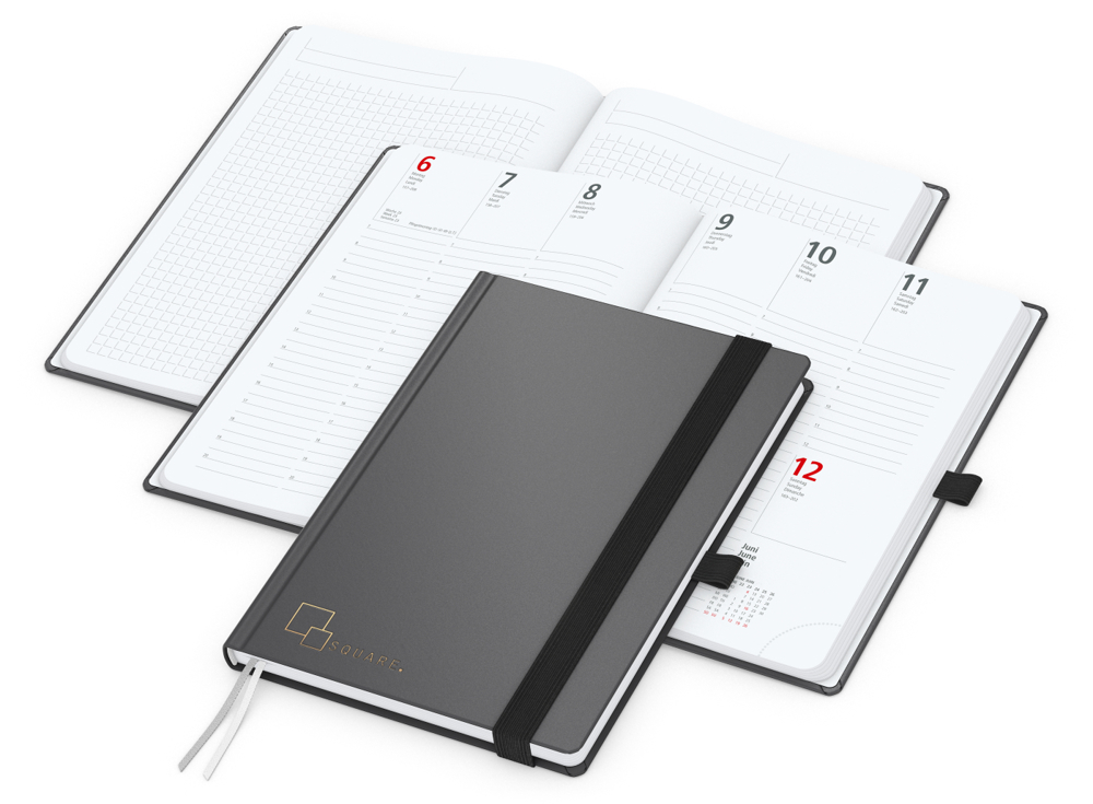 Wochenkalender vorne + Notizen hinten Vision-Hybrid Kunstleder-Hardcover A5