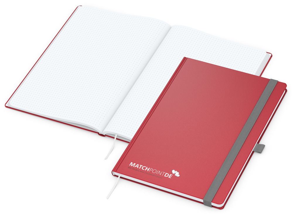 Notizbuch Vision-Book EXPRESS, A4, White, Punktraster, rot