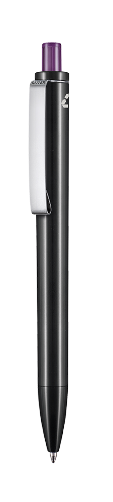 Kugelschreiber EXOS RECYCLED P - schwarz recycled (PCR)/pflaume-lila TR/FR