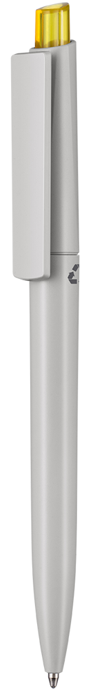 Kugelschreiber CREST RECYCLED - Grey/ananas-gelb TR/FR