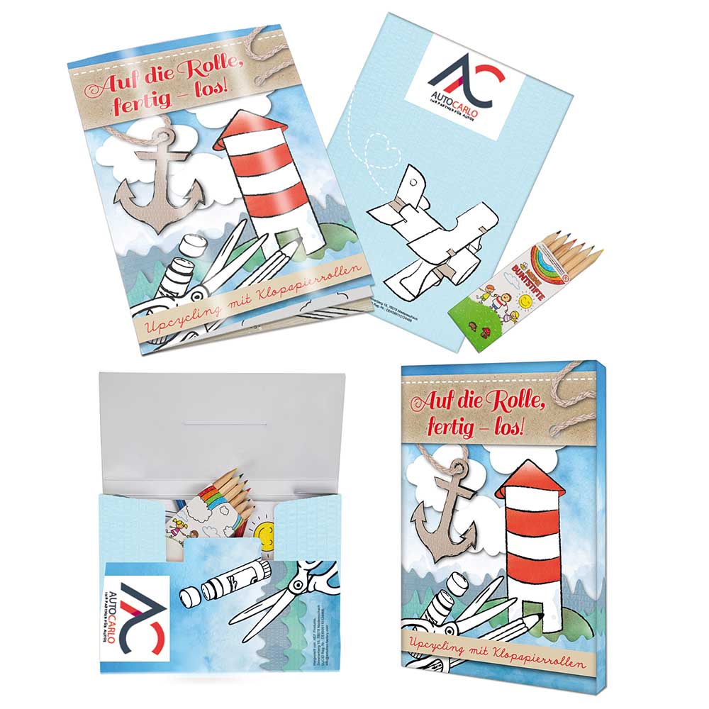 Upcycling-Set - Toilettenpapierrollen - Tampondruck 2-c