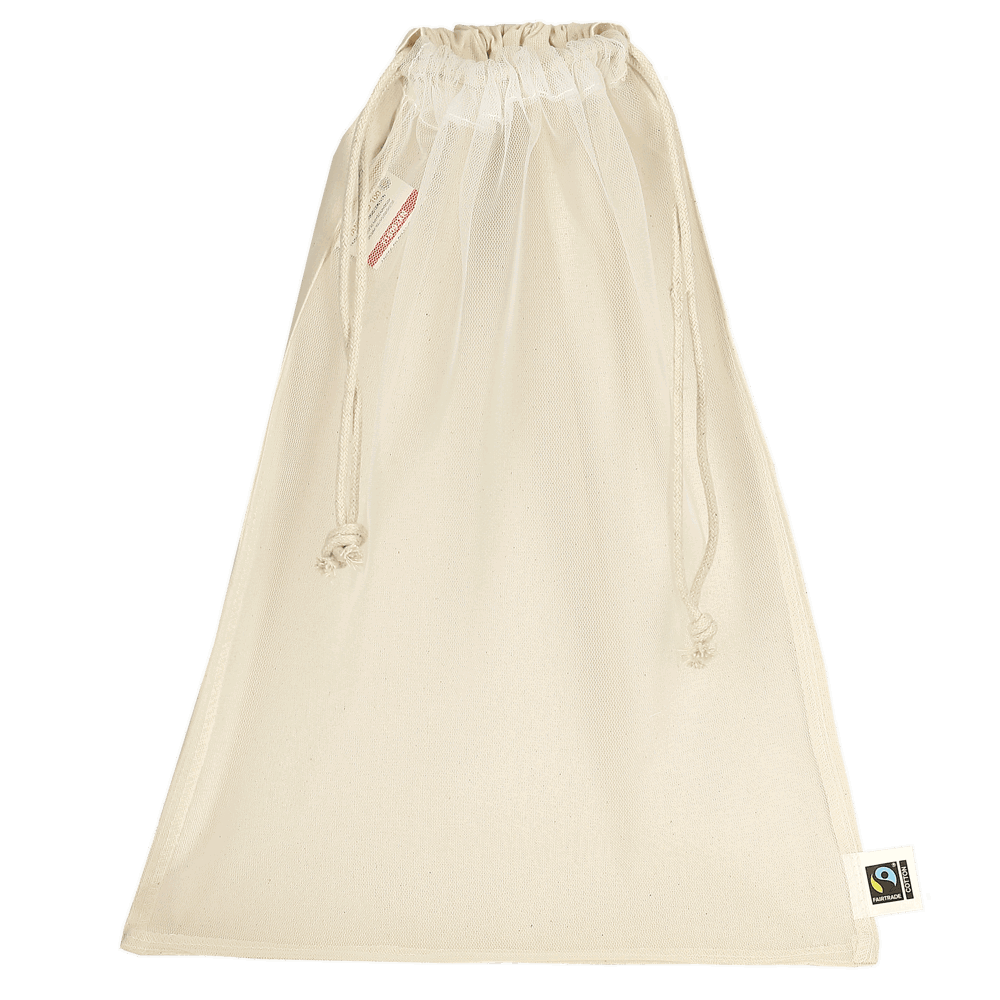 Netzbeutel aus Fairtrade-zertifizierter Baumwolle, 30 x 40 cm, ca. 140 g/m²