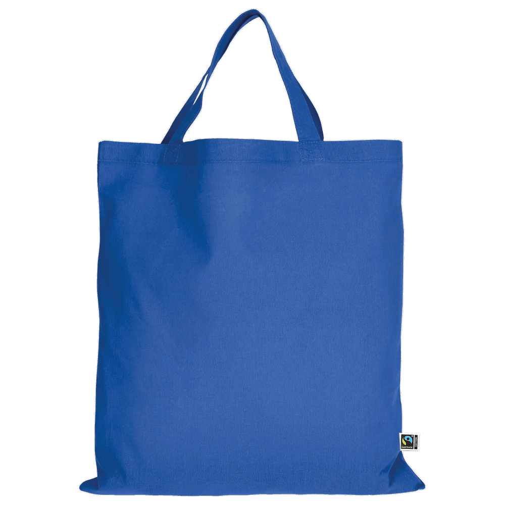Tasche aus Fairtrade-zertifizierter Baumwolle mit zwei kurzen Henkeln, ca. 140 g/m² - royalblau