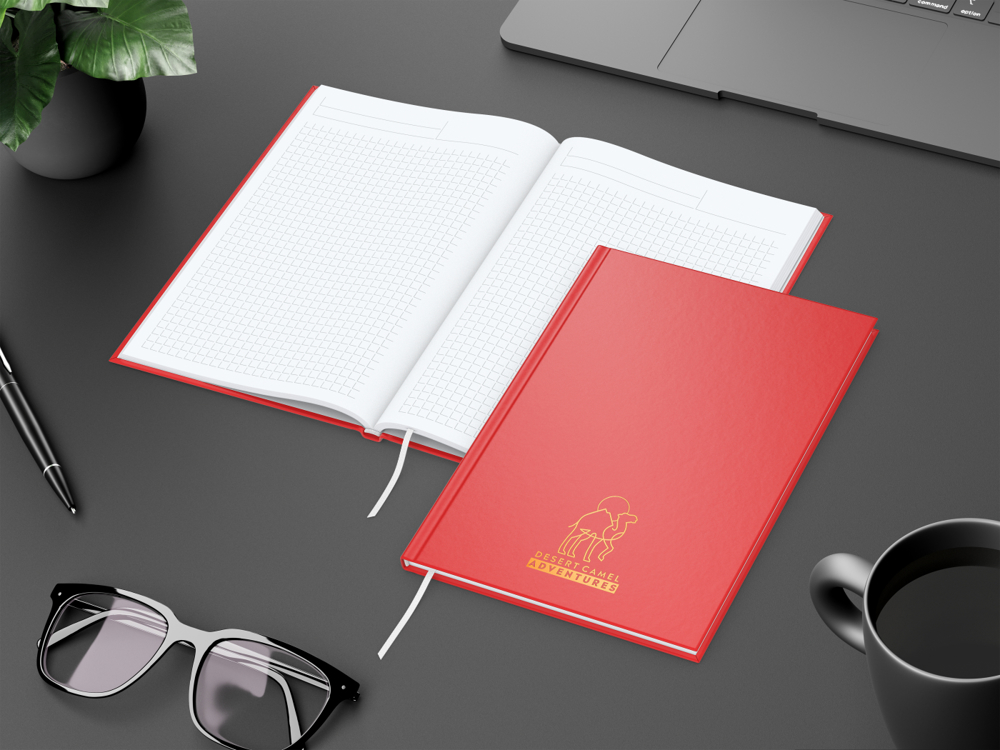 Notizbuch Memo-Book, A5, Winkelkaro, rot