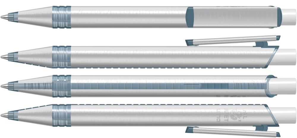 RECYCLED PET PEN ALUMA transparent, weiss