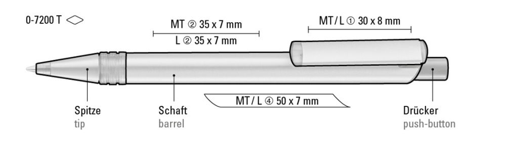 RECYCLED PET PEN ALUMA transparent, rot