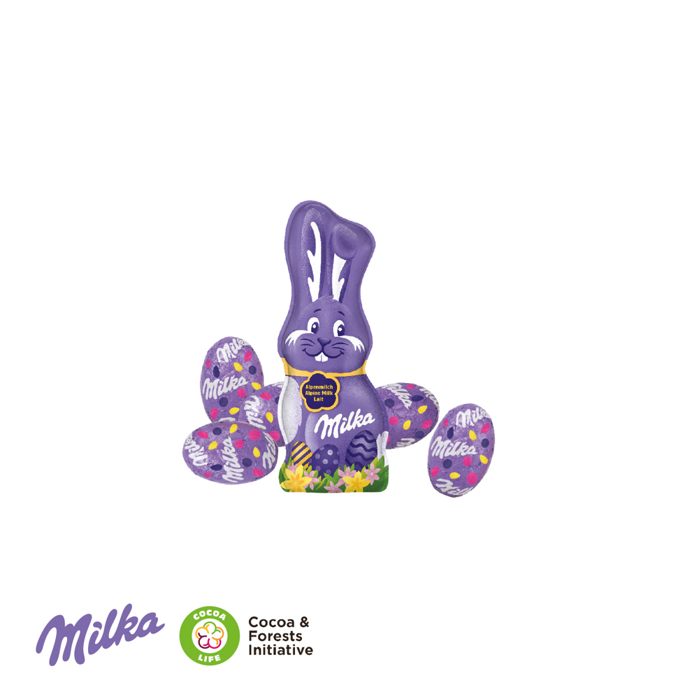 Werbe-Osterei mit Schokoladenmischung von Milka