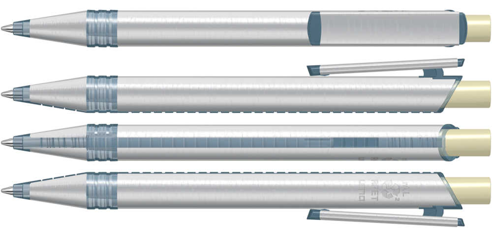 RECYCLED PET PEN ALUMA transparent, beige