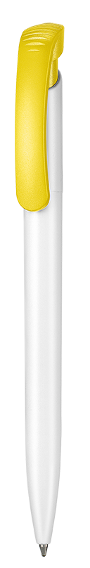 Kugelschreiber CLEAR - weiss/zitronen-gelb