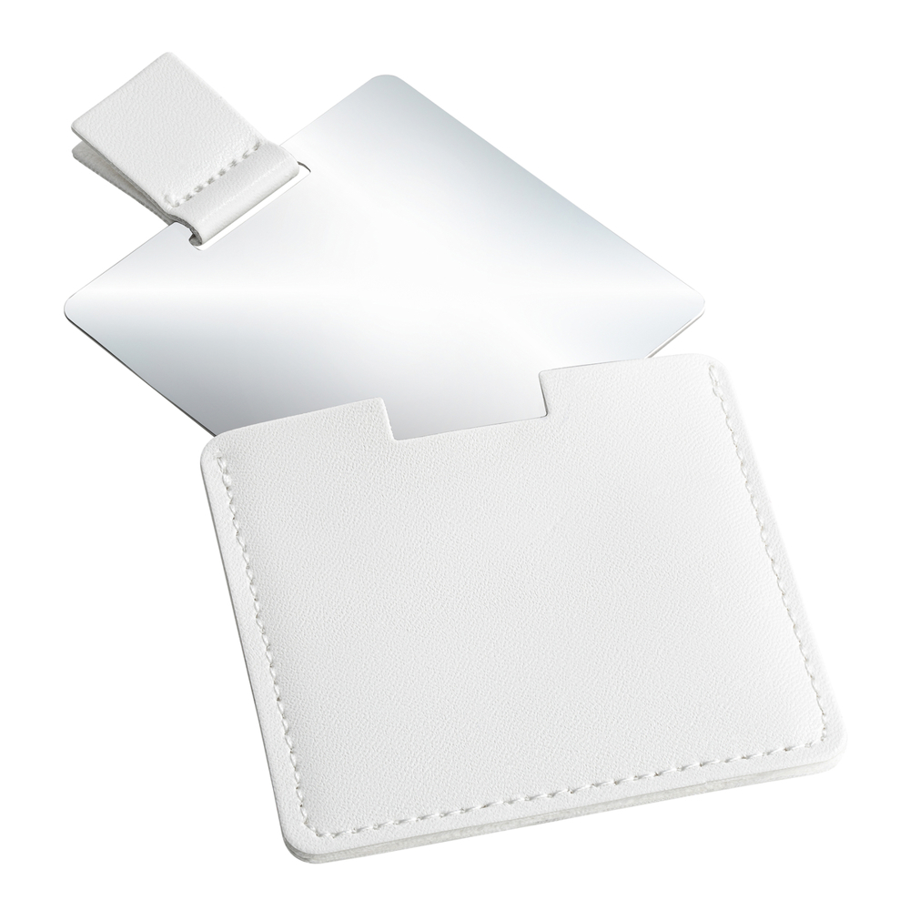 Taschenspiegel RE98-ELARA - silber, weiß / weiß