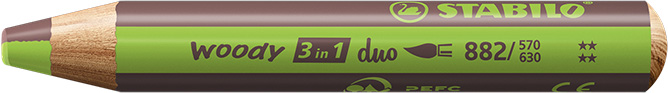 STABILO woody duo Farbstift - hellgrün/gebrannte umbra