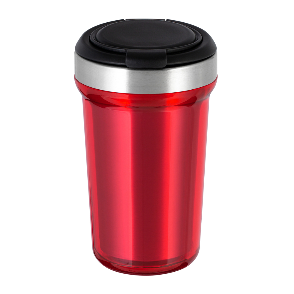 Thermobecher RETUMBLER-myVIVERO - schwarz, silber, rot