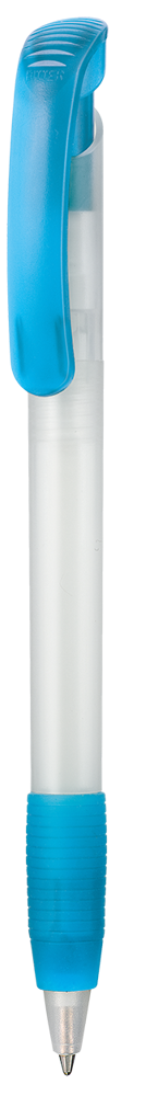Kugelschreiber SOFT CLEAR FROZEN - frost-weiss TR/FR/caribic-blau TR/FR