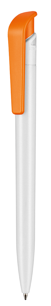 Kugelschreiber PLANT - weiß bio (PLA)/orange bio (PLA)