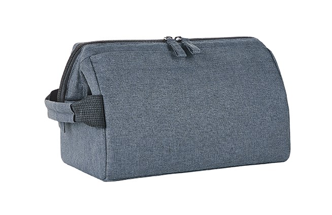 Reißverschluss-Tasche CIRCLE - blau-grau meliert