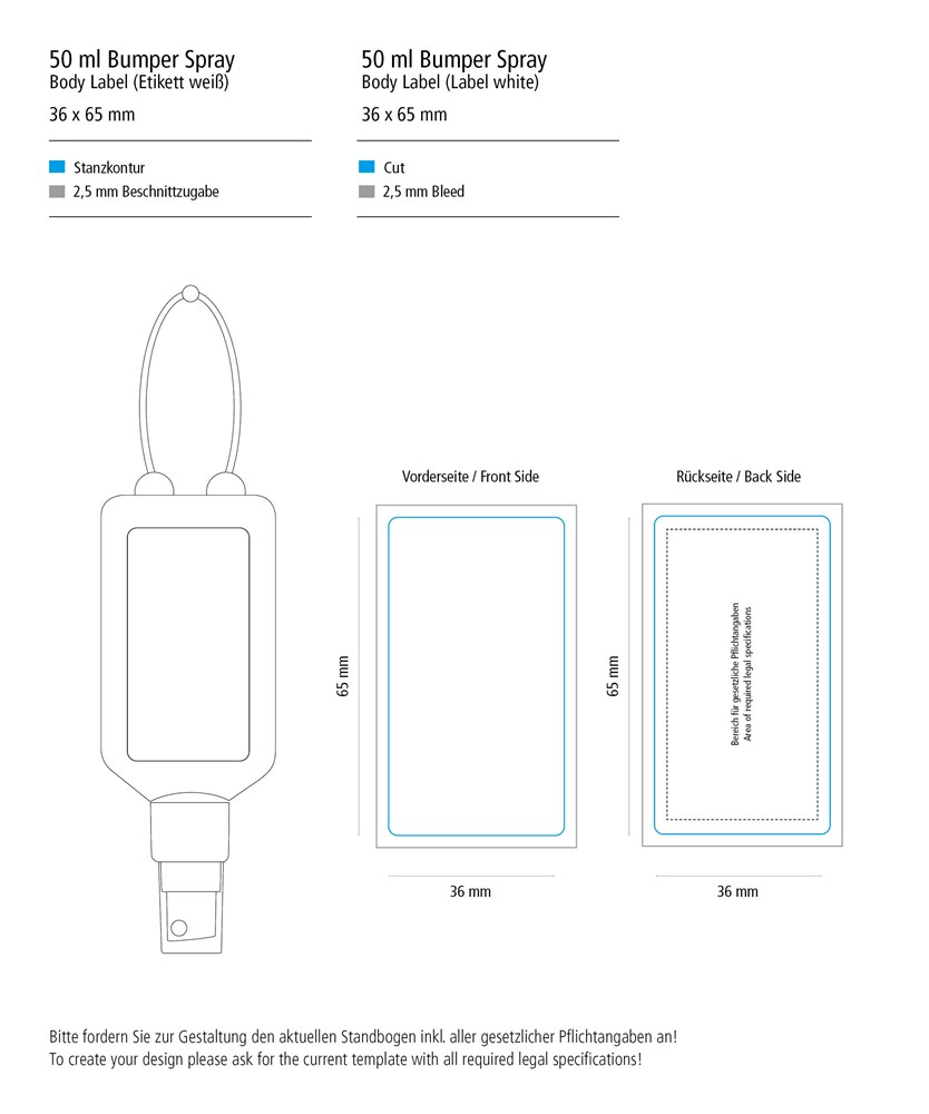 Smartphone & Arbeitsplatz-Reiniger, 50 ml Bumper schwarz, Body Label (R-PET)