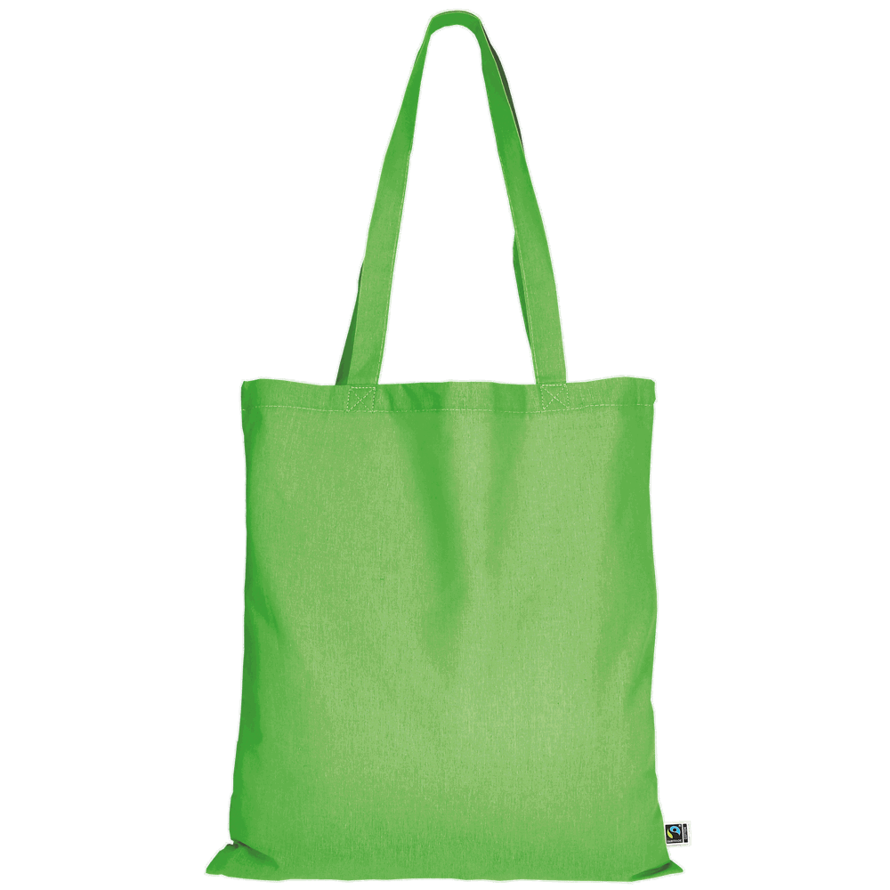 Tasche aus Fairtrade-zertifizierter Baumwolle mit zwei kurzen Henkeln, ca. 140 g/m² - hellgrün