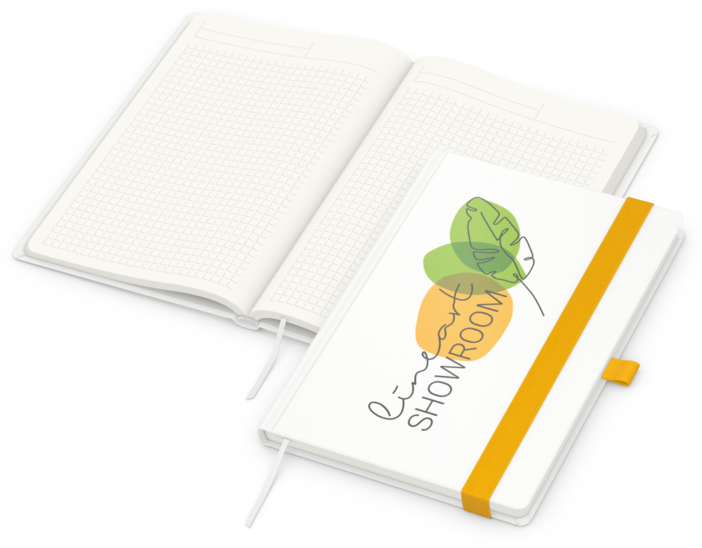 Notizbuch Match-Book, A5, Cover-Star Recycling-Matt, gelb