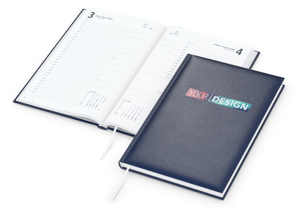 Buchkalender Basic Express, dunkelblau