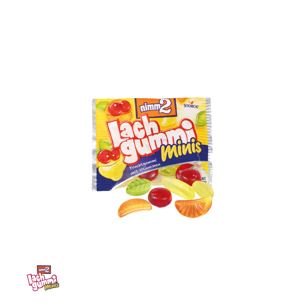 Werbe-Klappkarte mit nimm2 Lachgummi minis