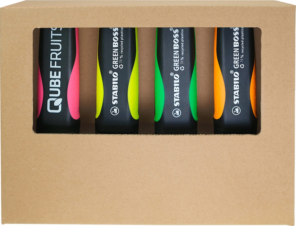 STABILO GREEN BOSS 4er Tisch-Set Leuchtmarkierer