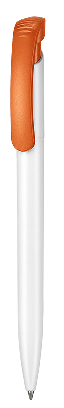 Kugelschreiber CLEAR - weiss/orange