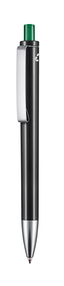 Kugelschreiber EXOS RECYCLED - schwarz recycled/limonen-grün TR/FR