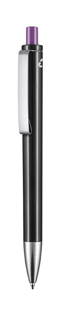 Kugelschreiber EXOS RECYCLED - schwarz recycled/violett