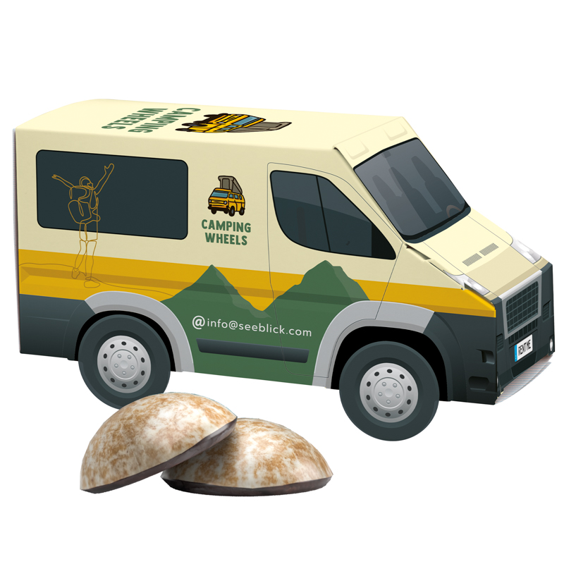 3D-Präsent Transporter, WEISS 4er Lebkuchen Mini
