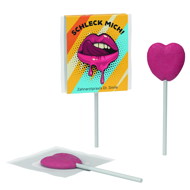 Werbe-Lolly in Kartonhülle