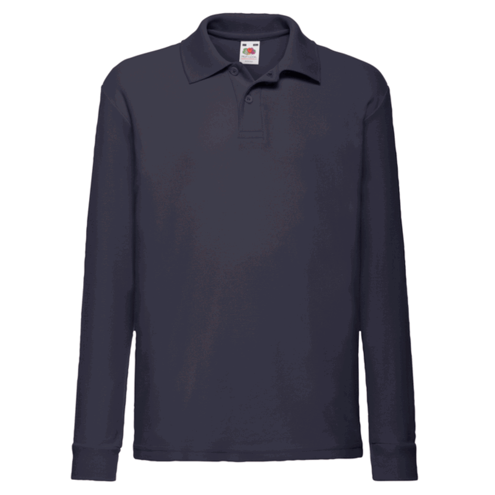 632010 - Kids Long Sleeve Polo, deep navy, 104