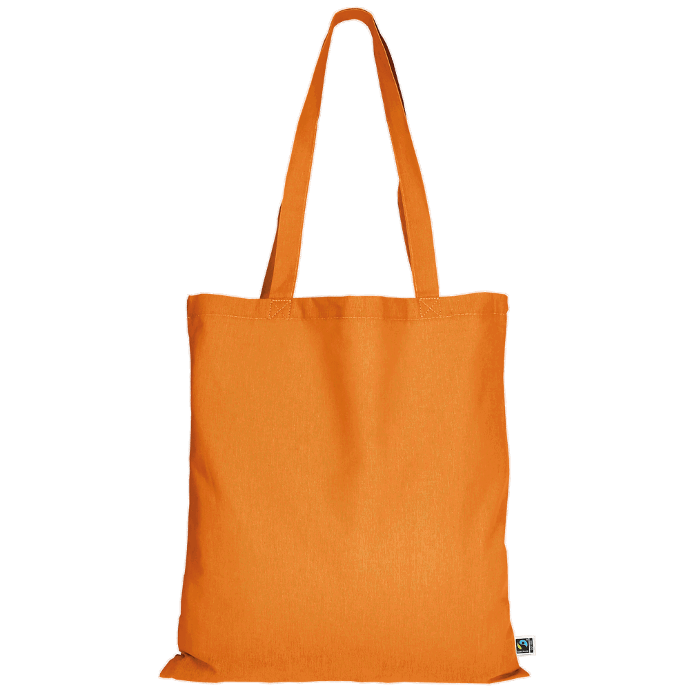 Tasche aus Fairtrade-zertifizierter Baumwolle mit zwei kurzen Henkeln, ca. 140 g/m² - mandarin