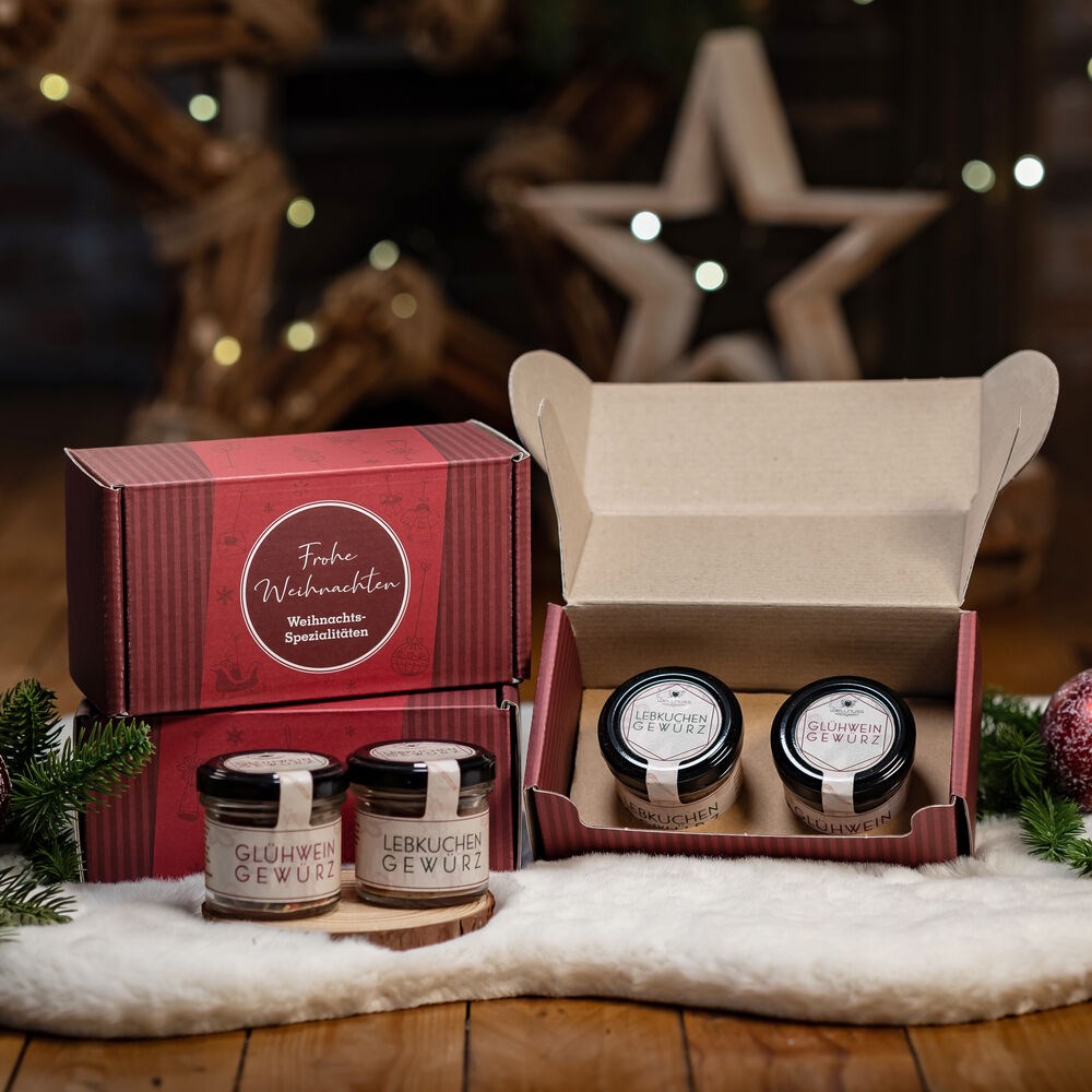 Geschenkkarton mit 2 Weihnachts-Spezialitäten im Glas